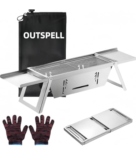 Amazon.com: FoldNGo Portable Charcoal Grill with 6 Skewers